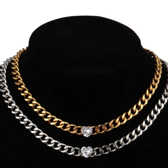 💛Insta gold plated Cuban crystal choker necklace - Picture 4 of 4
